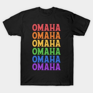 OMAHA RAINBOW TYPOGRAPHY T-Shirt
